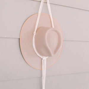 Handmade macrame hat hanger